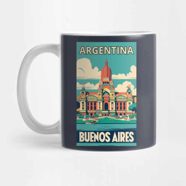 A Vintage Travel Art of Buenos Aires - Argentina by goodoldvintage